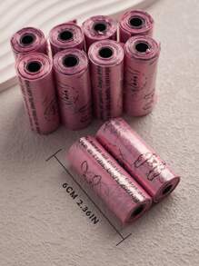 10pcs/12pcs Pink Series Pet Waste Bags, Printed Dog Poop Bag, Pooper Scooper Bag, Outdoor Walking Cleanup Bags - Multicolor - View 6