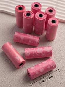 10pcs/12pcs Pink Series Pet Waste Bags, Printed Dog Poop Bag, Pooper Scooper Bag, Outdoor Walking Cleanup Bags - Multicolor - View 7