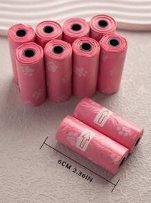 10pcs/12pcs Pink Series Pet Waste Bags, Printed Dog Poop Bag, Pooper Scooper Bag, Outdoor Walking Cleanup Bags - Multicolor - View 3