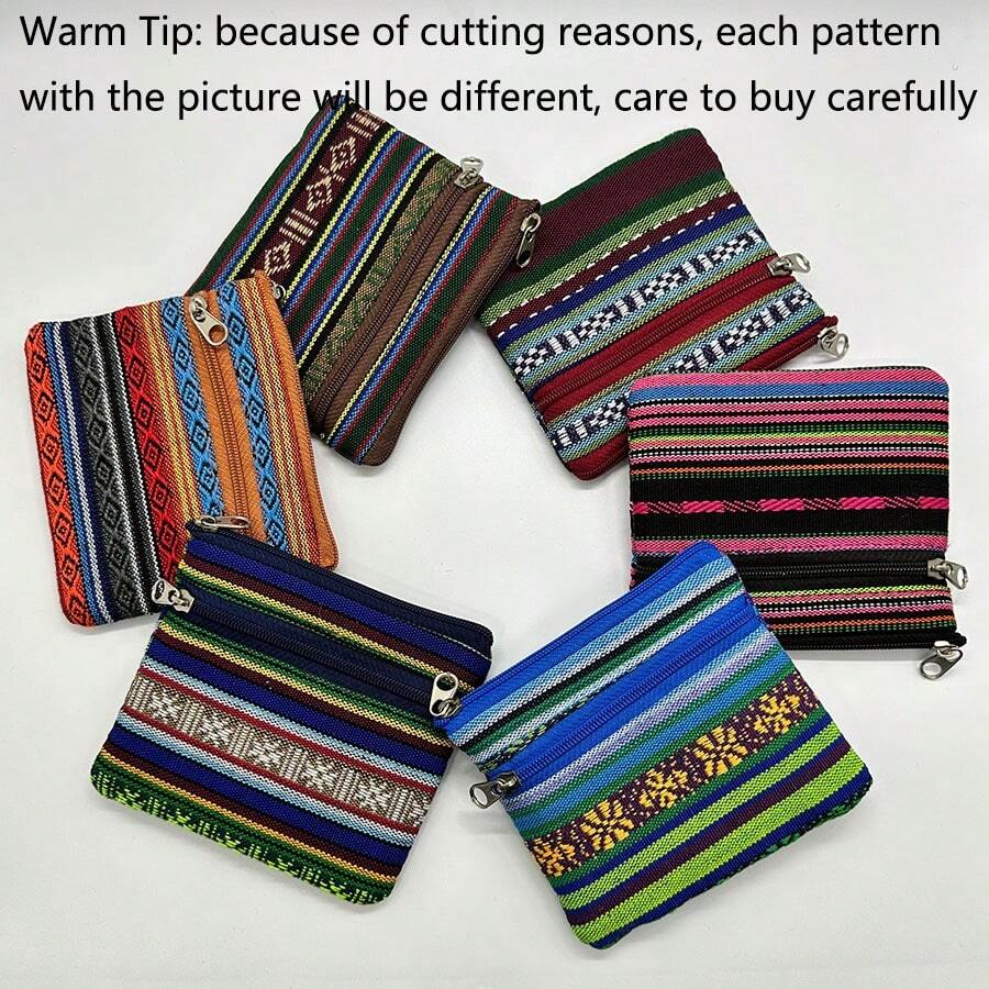 1pc/6pcs Bolsa de moedas minimalista coreana, porta-cartões retrô portátil de tecido, mini bolsa de moedas, fresca e portátil