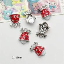 5 件合金圣诞主题系列 3D 可爱幽灵圣诞老人帽子吊坠适用于 DIY 项链耳环配件 - 彩色 - 查看 21