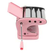 Máquina para hacer pasta con 6 ajustes de espesor regulables, máquina rodante para hacer pasta fresca para espaguetis, fideos, fettuccine de acero inoxidable - Rosa - Ver 7