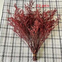 22 Stängelgetrocknete Blumenstrauß, 25-48 cm, Boho-Stil, Hochzeit, Familientreffen, Heimdekoration, langanhaltend, lebhafte Farben, für Feiertage, Tischdekoration, Tischgestecke, künstliche Blumen, Plastikblumen verwendbar - Verschiedenfarbig - Übersicht 18