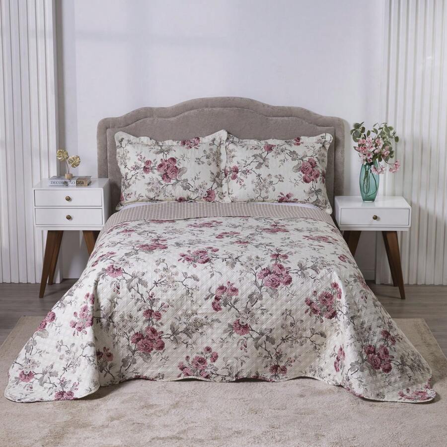 Boutis Ultrasonic Double-Sided 3-Piece Bedspread Kit With Pillowcase - London - View 1