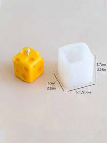 1 件逼真的奶酪形硅胶蜡烛模具 - 白色 - 查看 7