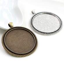 2pcs Fits 40mm Round Pendant Cabochon Blank Base Setting DIY Jewelry Making Accessories Findings