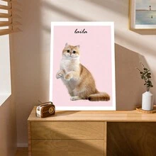 1pc Custom Pet Photo Name Animal Dog Cat Poster Wall Art Canvas Painting Living Room Decoration Poster Canvas Frameless
