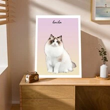 1pc Custom Pet Photo Name Animal Dog Cat Poster Wall Art Canvas Painting Living Room Decoration Poster Canvas Frameless