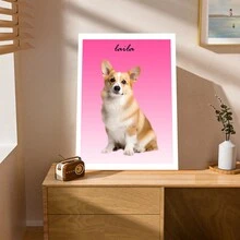1pc Custom Pet Photo Name Animal Dog Cat Poster Wall Art Canvas Painting Living Room Decoration Poster Canvas Frameless