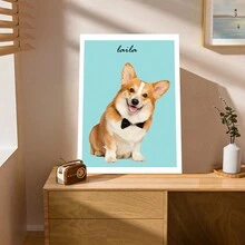 1pc Custom Pet Photo Name Animal Dog Cat Poster Wall Art Canvas Painting Living Room Decoration Poster Canvas Frameless
