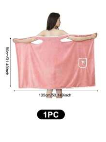 1pc Cartoon Rabbit Print Sleeveless Bathrobe, Soft, Absorbent, Thick, Edged Spa Bath Towel For Shower And Gym Home Bathroom Decor - View 7