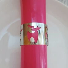 4 件金属餐巾环，酒店餐巾夹，家庭厨房和餐桌装饰环，适合节日、派对、生日、婚礼、正式晚宴、圣诞节和日常装饰，各种风格 - 餐巾圈4個 - 查看 12