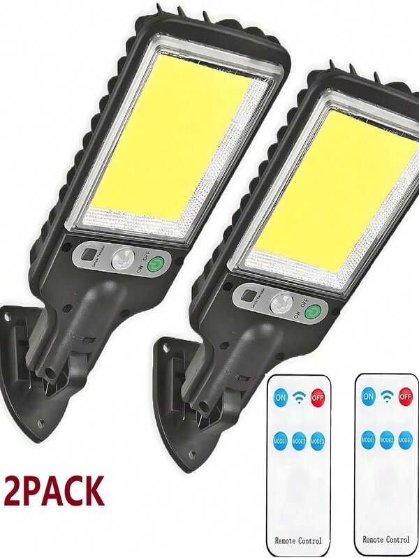 Solar Street Lights Outdoor 117 LED, 2PACK Solar Motion Sensor Outdoor Lights With 3 Lighting Modes, IP65 Waterproof Solar Fence Lights, Solar Security Lights, Solar Powered Outdoor Lights For House, Outdoor Garden Lighting For Pathway, Yard, Patio