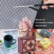 1/2/3/Rozmiary zestawu Plastikowa siatka płócienna torba Arkusze plastikowej siatki Osłona DIY Crafting Akcesoria do torebek Akrylowa włóczka Crafting Dzianina, zestaw narzędzi do robienia torebek domowych - Biały - Zobacz 2