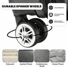 Maleta de mano de 16 pulgadas de peso ligero con carcasa rígida de ABS, con candado TSA, ruedas giratorias y asa telescópica para viajes en cabina, maleta de viaje, duradera y resistente - Gris - Ver 7