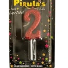 Vela de Aniversário Número Glitter com palito - Vermelho - Vermelho - Visão 5