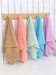 Juego de 5/10/15 toallas faciales de color aleatorio simple, toallas sin pelusa de grado hotelero, toallas faciales suaves y absorbentes, suministros de baño (25*25cm/10*10in), decoración de baño del hogar, otoño, vuelta al colegio, salón de belleza - Multicolor - Ver 4