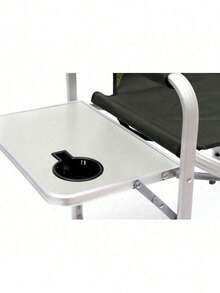 1-Piece Padded Folding Outdoor Chair With Side Table And Storage Pockets,Lightweight Oversized Directors Chair For Indoor, Outdoor Camping, Picnics And Fishing,Black/Grey - Xanh lá cây + Nhôm-4 - Xem 10