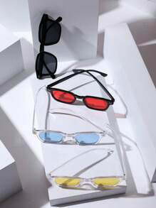 4 pièces Lunettes de soleil classiques carrées pour hommes, mode pour usage quotidien, vacances à la plage, extérieur, voyages, rentrée scolaire, look preppy à la mode