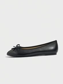 Elegant Bowknot Flat Shoes, Round Toe, Colorblock, Soft & Breathable Sole, Comfy, Versatile Casual Wear For Women, Mothers And Grandmothers