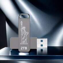 2TB USB Flash Drive - Read Speed Up To 80MB/S Thumb Drive 2TB Memory Stick 2000GB Pen Drive 2TB Swivel Metal Style Keychain Design - 2TB - 查看 3