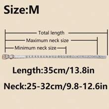 1入組水鑽貓咪項圈 - 銀色 - 查看 15