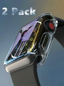 2 件装透明边框保护壳，兼容 Series 10/9/SE/8/7/6/5/4（40mm/41mm/44mm/45mm/42mm/46mm）。全包式透明保护壳，TPU 高清超薄外壳，高灵敏度软质高清屏幕保护膜，全方位防摔。 - 無色 - 查看 2