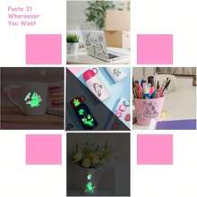 Set de 5 pegatinas temporales, pegatinas temporales resistentes al agua con diseño de lindos unicornios que brillan en la oscuridad, suministros para fiestas de cumpleaños, regalos de pegatinas, pegatinas de dibujos animados
