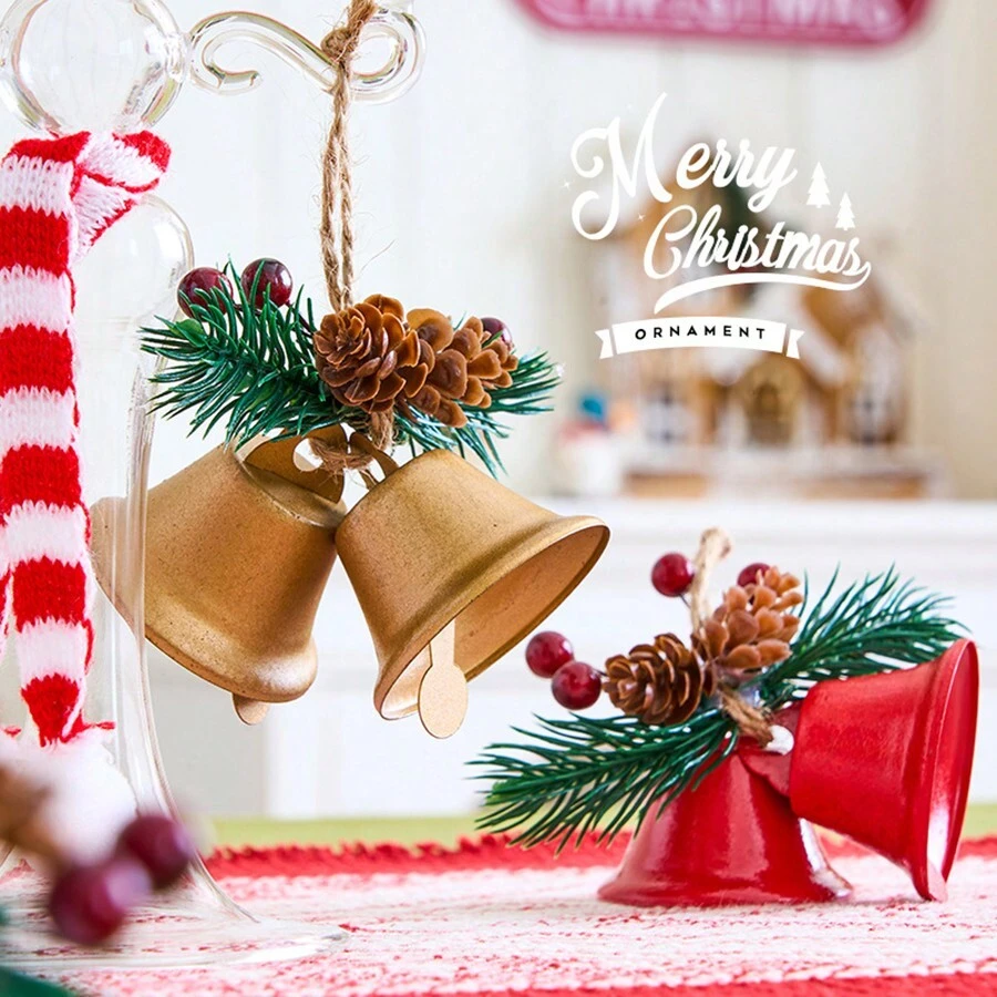 3 Cặp/3 Chiếc Chuông Trang Trí Cây Thông Noel, Đồ Trang Trí Treo Trang Trí Nhà Cửa Ngày Lễ, Phụ Kiện Quà Tặng Giáng Sinh Tự Làm