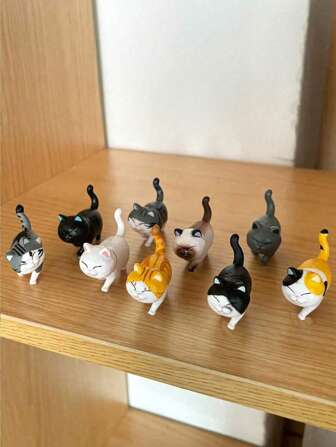 1/3 件迷你猫雕像，可爱 PVC 逼真小猫，缓解压力的桌面装饰，适用于汽车仪表板、蛋糕装饰、桌面展示、各种猫科动物装饰品最佳礼物