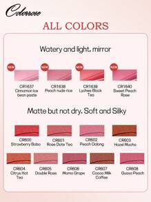 COLORROSE Gloss Labial Matte de Veludo, Batom Matte, Gloss Labial Matte Suave, Cor de Longa Duração, Batom Líquido Leve, Maquiagem Diária - CR601 - Visão 11