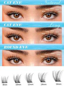 132pcs Brown & Black Eyelash Clusters, D Curl, 0.07D Handmade Lashes, Lightweight & Durable, Suitable For Beginners To Use At Home Or Outdoor, Applicable For Daily Life, Wedding, Date, Party, Music Festival, Halloween And Other Occasions - D - View 7