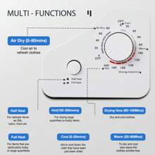 Fohere 4KG Vented Tumble Dryer With 5 Drying Options, 1200W Compact Tumble Dryer - White - View 3