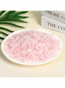Tumbled Chips Stones Crushed Crystal Quartz, Asymmetrical Shaped Gravels Pebbles Healing Stones, DIY Smoothed Rocks For Potted Plant, Resin Art, Vase Fillers Aquarium Gravel Rocks (Pink)