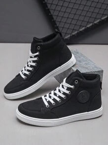 Men's Fashion Simple Casual Sports Skate Shoes, Anti-Slip Sneakers, High-Top Breathable Valentines