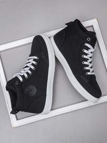 Men's Fashion Simple Casual Sports Skate Shoes, Anti-Slip Sneakers, High-Top Breathable Valentines