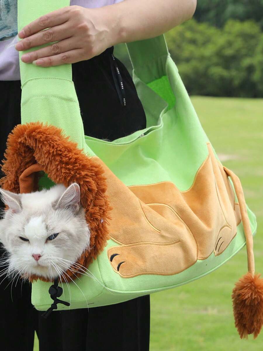 1PC Pet Bag Green Portable Foldable Breathable Pet Bag Pet Outing