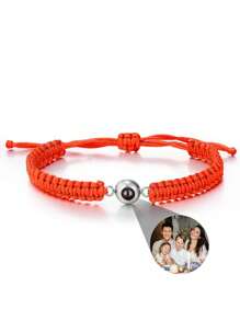 1 Stück personalisierte Foto-Projektions-Armband, rundes Projektions-Foto-Armband, buntes geflochtenes Projektions-Armband, geschlechtsneutrales Design, geeignet für Männer, Frauen, Paar, Familie, Freunde und Haustiere. Weihnachten, Halloween, Muttertag, Vatertag, Valentinstag und Geburtstagsgeschenk