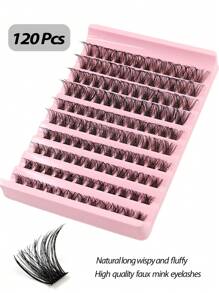 Asiteo DIY Eyelashes 120Pcs Natural Look Soft And Fluffy False Eyelashes D Curl Individual Lashes For Daily Makeup Extension Eyelashes DIY At Home