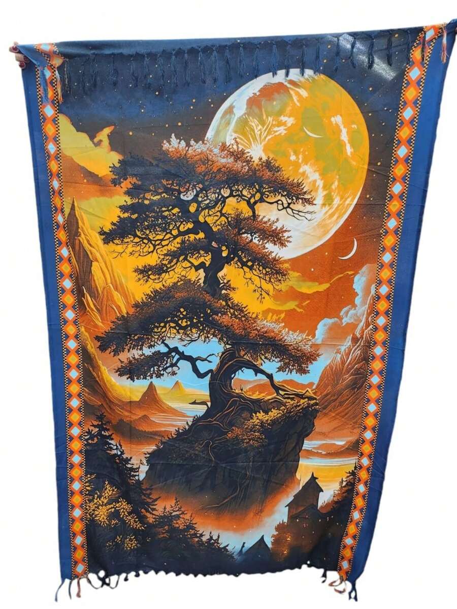 TRICOZHU BEACH COVER-UP CANGAS LOTS OF  PRINT Elephant Owl Lion Tiger Dolphin Flower COLORFUL PLAIN ..... - trắng - Xem 1