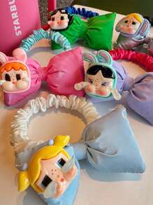 1pc Cute Cartoon Big Bow Hair Rope Ponytail Holder, Multicolor Elegant Hair Scrunchies For Women