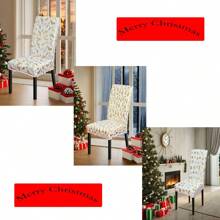 1 szt./4 szt./6 szt. Bardzo rozciągliwe pokrowce na krzesła z folii złotej na Boże Narodzenie, odpowiednie do kuchni, jadalni, na imprezy, odporne na kurz i brud dekoracyjne pokrowce na krzesła