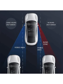 2pcs Blind Spot Rear View Mirrors, Rectangular Adjustable Automotive Auxiliary Rearview Mirror, Universal Fit For Cars