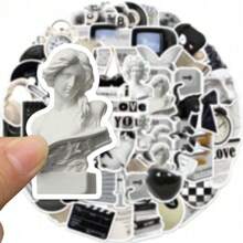 61Pcs Black And White Stickers Y2K Aesthetic Stickers Black Stickers Grunge Stickers Small Stickers Aesthetic Sticker Pack Vinyl Waterproof Retro Vintage Stickers For Laptop Phone Car Skateboard Water Bottles Scrapbooking Computer Journaling,School Supplies,Back To School