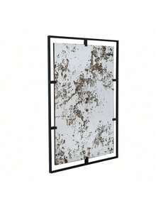 32" X 22" Rectangle Antiqued Wall Mirror Wall Mirror With Black Metal Frame, Home Wall Decor, Bedroom Living Room Entryway Wall Accent - 黑色+鐵色 - 查看 2