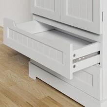 Asofer Kitchen Cabinet, 120CM Tall Kitchen Cupboard, Pantry Cupboard, Buffet Cupboard With Adjustable Shelves, Dining Room Cupboard With Drawers, For Living Room Kitchen, Valentine's Day Ideas - 白色 - 查看 7