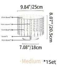 1 Piece Or 1 Set Acrylic Cake Stand, Round Cupcake Stands, Clear Dessert Display, Afternoon Tea Cup Cakes With Crystal Chandelier For Weddings Birthday Party Baby Shower Dinner Table Decor (DIY Requires Self Installation And Easy Operation, The Specific Quantity Of Accessories Is Indicated In The SKU Diagram)Christmas Gift