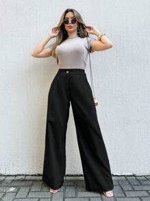 SHEIN LULU RUN EMILI WHITE LONG LINEN PANTS CHRISTMAS NEW YEAR - tối tăm - Xem 2