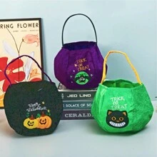 1 件万圣节南瓜袋讨糖袋，恐怖派对节日气氛装扮装饰糖果袋，恐怖南瓜桶，万圣节装饰，万圣节用品，万圣节派对万圣节万圣节装饰万圣节装饰品万圣节家居万圣节派对万圣节袋万圣节派对