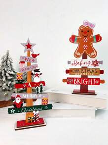 Decoratiuni de Crăciun din turtă dulce, Ornamente de masă pentru brad de Crăciun, Decor din lemn pentru scenă de Crăciun, de Crăciun